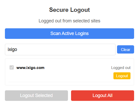 Logout Screenshot